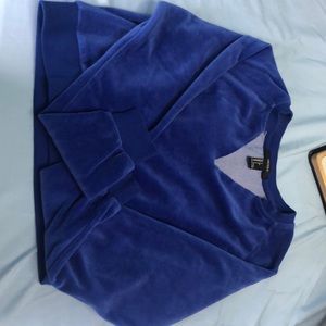 Blue velvet crop top